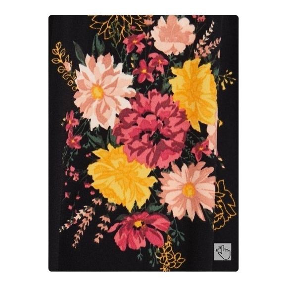 TORRID Black Floral Short Sleeve Flutter Sleeve Midi Dress Size 1XL Plus Size - Picture 5 of 6